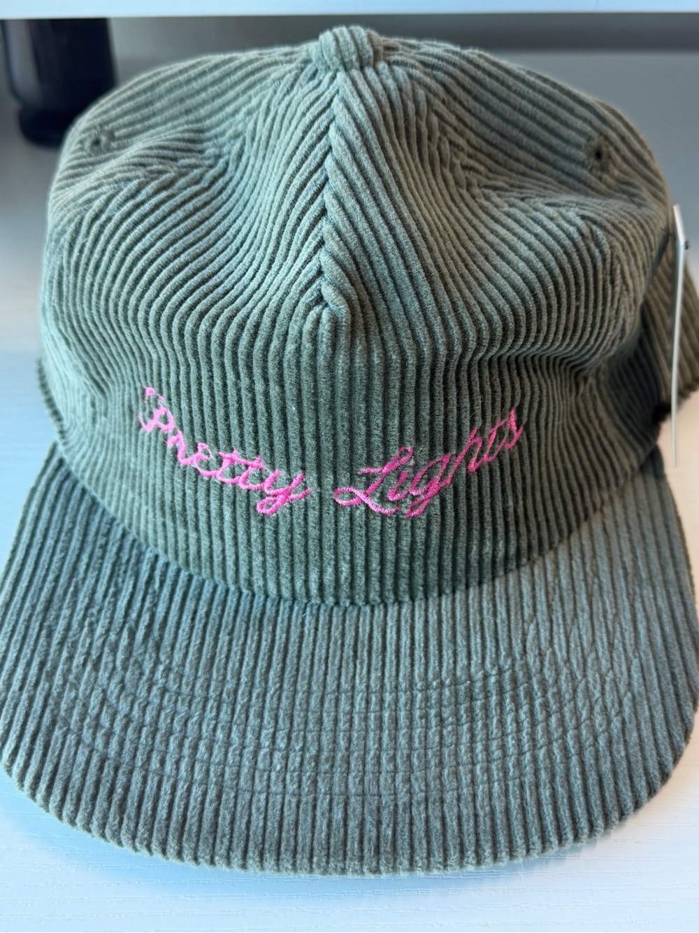 Pretty Lights Music Embroidered Corduroy Cap - Olive Green NWT